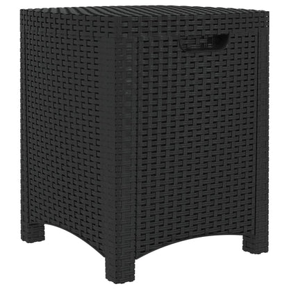 Garden Storage Box 39x39x46 cm PP Rattan Graphite