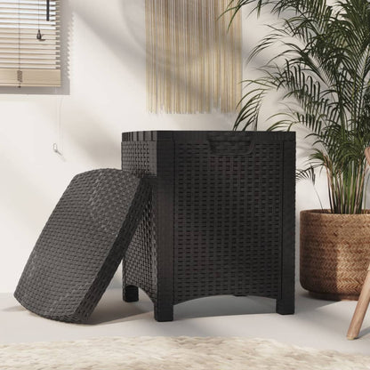 Garden Storage Box 39x39x46 cm PP Rattan Graphite