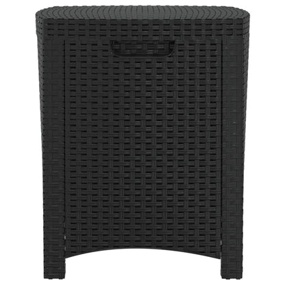 Garden Storage Box 39x39x46 cm PP Rattan Graphite