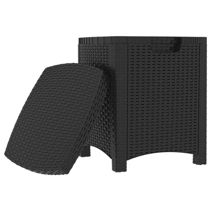 Garden Storage Box 39x39x46 cm PP Rattan Graphite