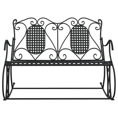 2-Seater Rocking Bench 113 cm Black Steel