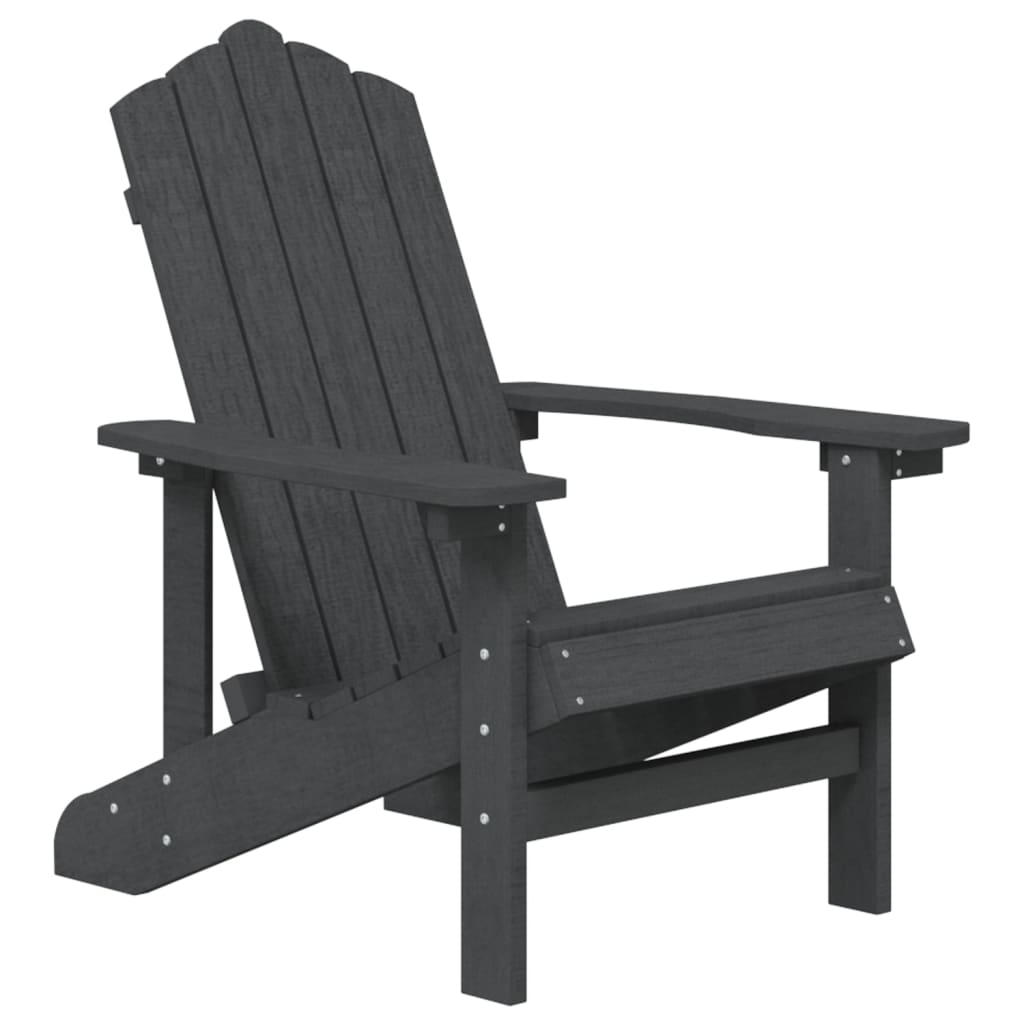 Garden Adirondack Chair with Table HDPE Anthracite