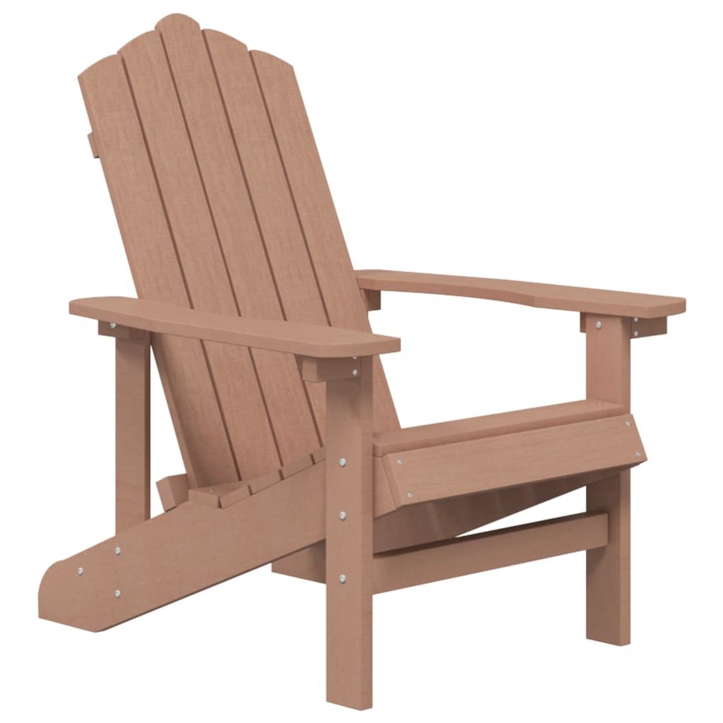 Garden Adirondack Chair with Table HDPE Brown