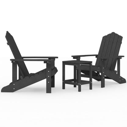 Garden Adirondack Chairs with Table HDPE Anthracite