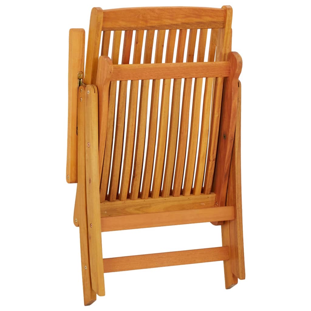 Folding Garden Chairs 2 pcs Solid Wood Eucalyptus