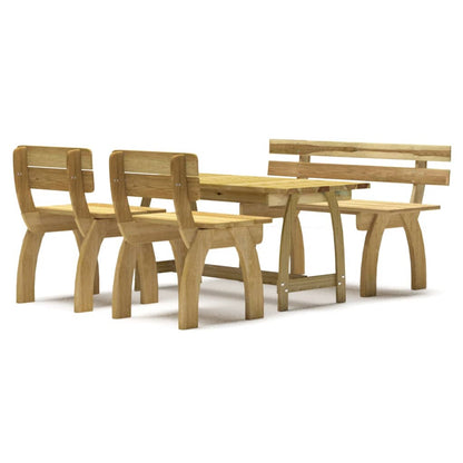 4 Piece Garden Dining Set Impregnated Pinewood