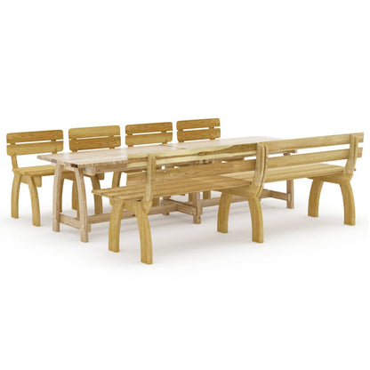 6 Piece Garden Dining Set Impregnated Pinewood