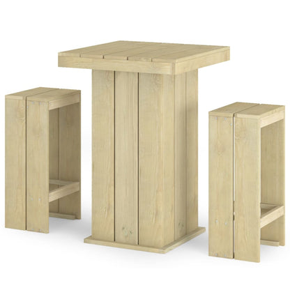 3 Piece Garden Bar Set Impregnated Pinewood