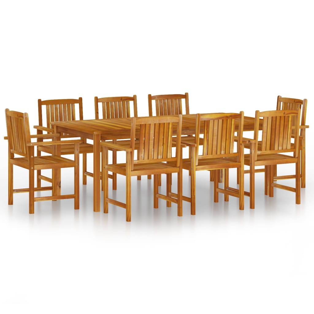 9 Piece Garden Dining Set Solid Wood Acacia