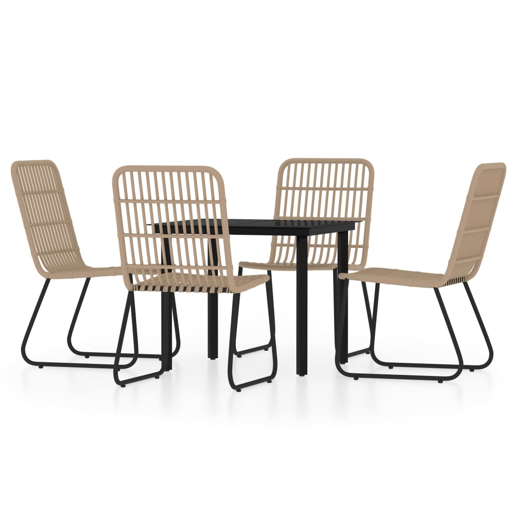 5 Piece Garden Dining Set Oak