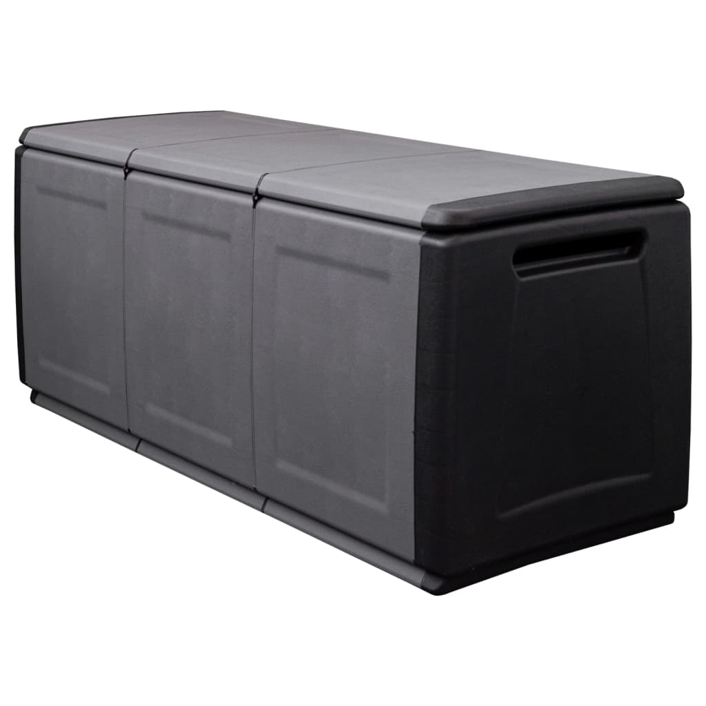 Garden Storage Box 138x53x57 cm 330 L Dark Grey and Black