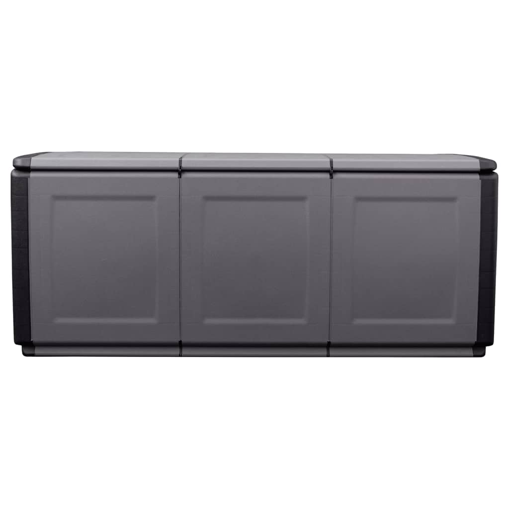 Garden Storage Box 138x53x57 cm 330 L Dark Grey and Black