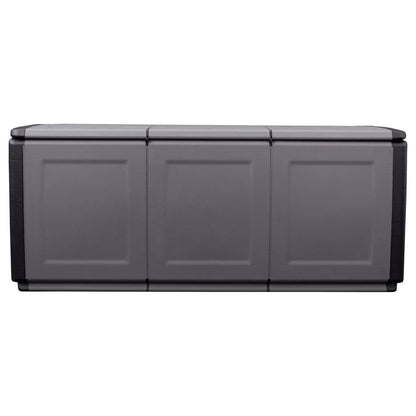 Garden Storage Box 138x53x57 cm 330 L Dark Grey and Black