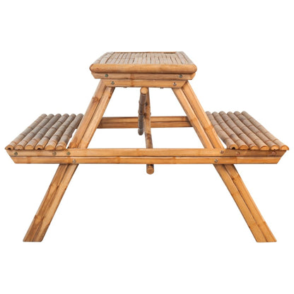 Picnic Table 115x115x81 cm Bamboo