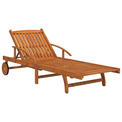 2 Piece Sunlounger Set with Table Solid Wood Acacia