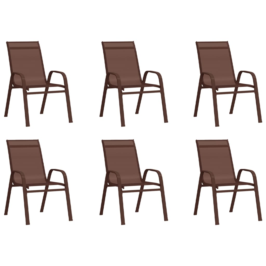 7 Piece Garden Dining Set Brown and Black