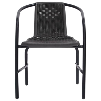 Garden Chairs 8 pcs Plastic Rattan and Steel 110 kg