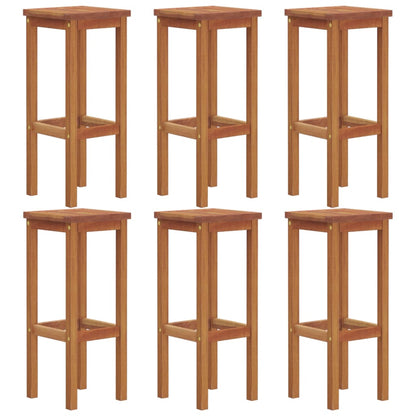 Bar Stools 6 pcs Solid Wood Acacia