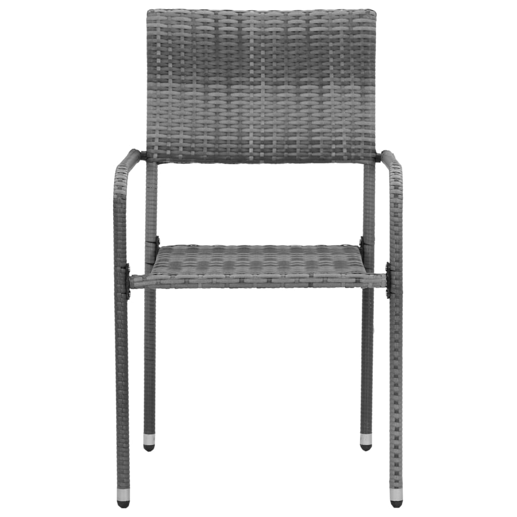 3 Piece Outdoor Dining Set Poly Rattan Grey