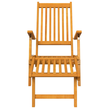 Outdoor Deck Chairs with Footrests 2 pcs Solid Wood Acacia