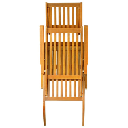 Outdoor Deck Chair with Footrest and Table Solid Wood Acacia