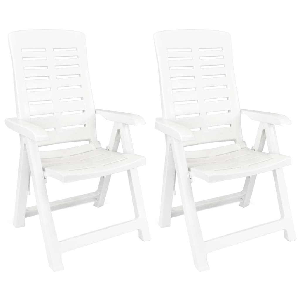 3 Piece Garden Dining Set White Polypropylene