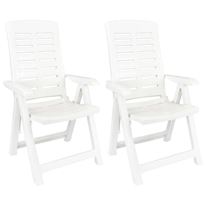 3 Piece Garden Dining Set White Polypropylene