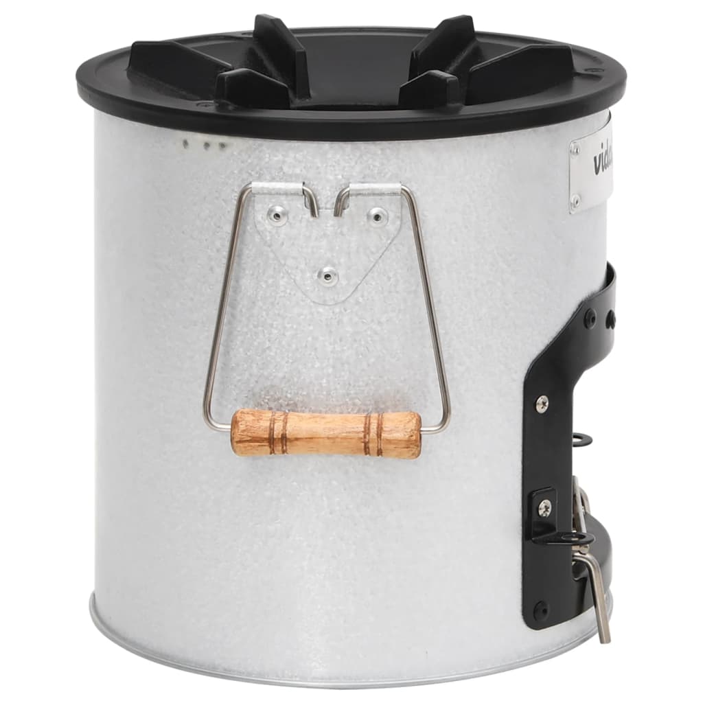 Camping Wood Stove Silver 45x25x26 cm Steel