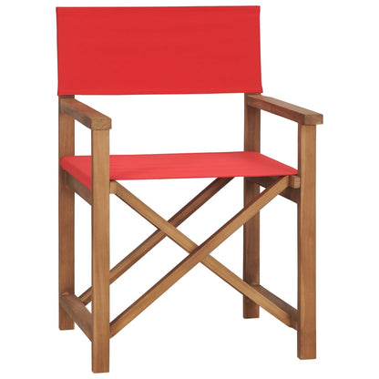 Director's Chairs 2 pcs Solid Teak Wood Red