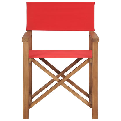 Director's Chairs 2 pcs Solid Teak Wood Red