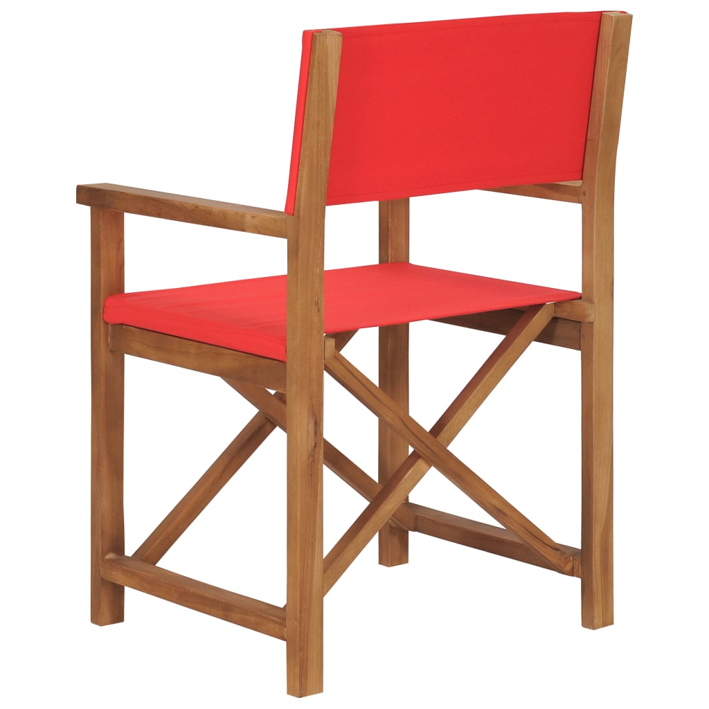 Director's Chairs 2 pcs Solid Teak Wood Red