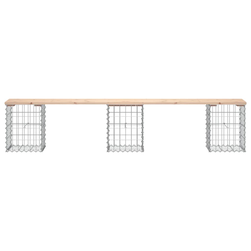 Garden Bench Gabion Design 203x31x42 cm Solid Wood Pine