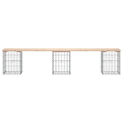 Garden Bench Gabion Design 203x31x42 cm Solid Wood Pine