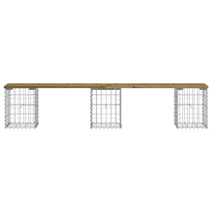 Garden Bench Gabion Design 203x31x42 cm Impregnated Wood Pine