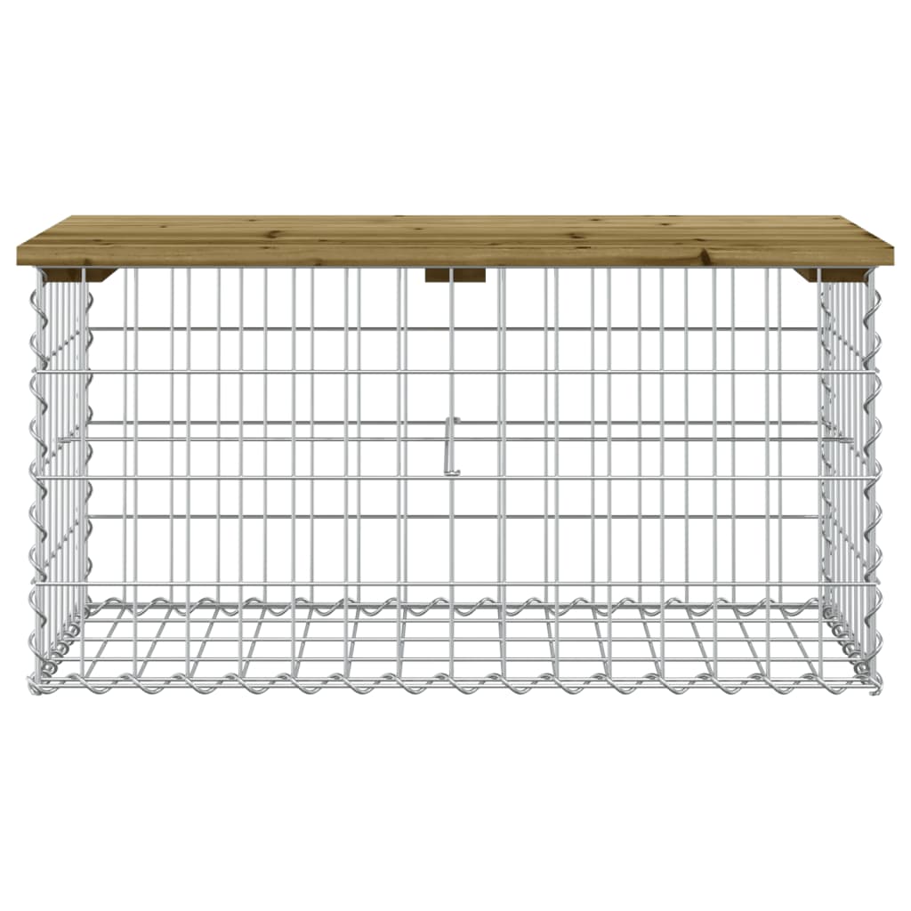 Garden Bench Gabion Design 83x44x42 cm Impregnated Wood Pine