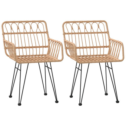 Garden Chairs 2 pcs with Armrest 56x64x80 cm PE Rattan