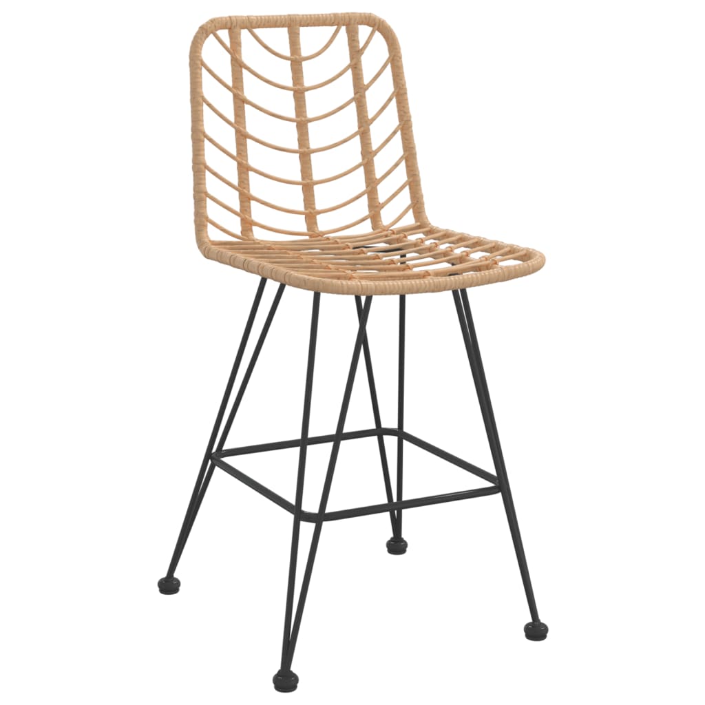 Bar Stools 2 pcs 45x56x103.5 cm PE Rattan and Steel