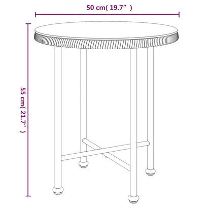 Dining Table Ã˜50 cmÂ Tempered Glass and Steel