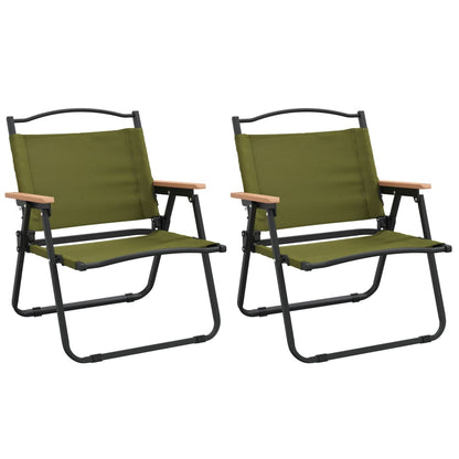 Camping Chairs 2 pcs Green 54x43x59cm Oxford Fabric