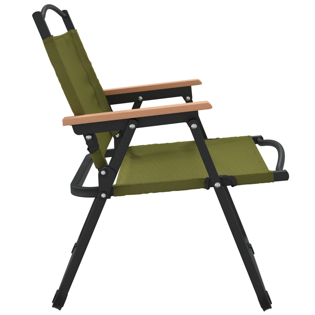 Camping Chairs 2 pcs Green 54x43x59cm Oxford Fabric