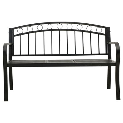 Garden Bench with Table Black 120 cm Steel