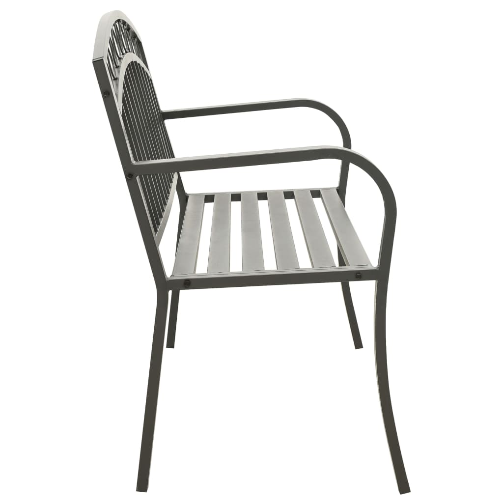 Garden Bench Grey 120 cm Steel