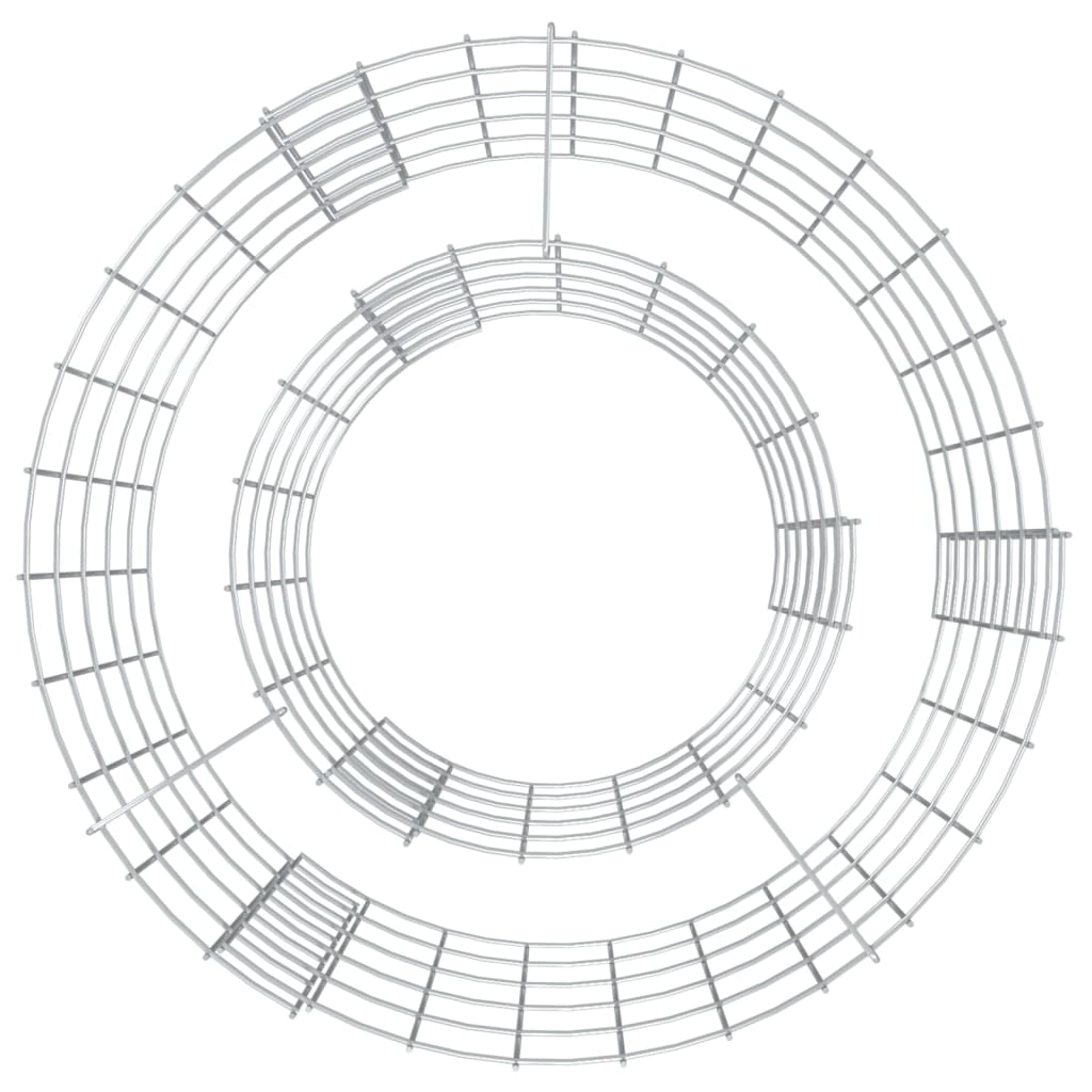 Gabion Fire Pit Ã˜ 50 cm Galvanised Iron