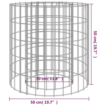 Gabion Fire Pit Ã˜ 50 cm Galvanised Iron