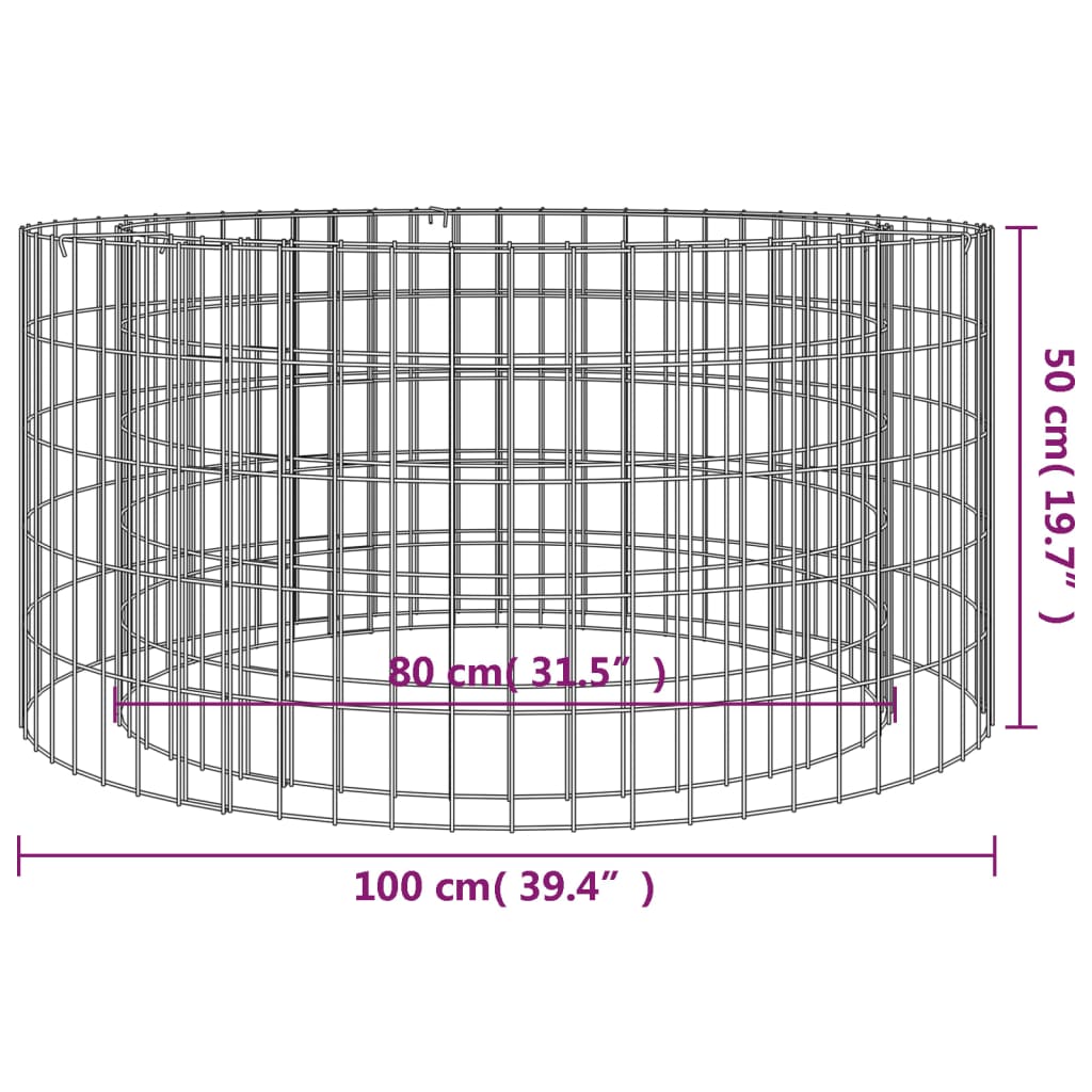 Gabion Fire Pit Ã˜ 100 cm Galvanised Iron