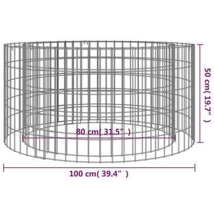 Gabion Fire Pit Ã˜ 100 cm Galvanised Iron