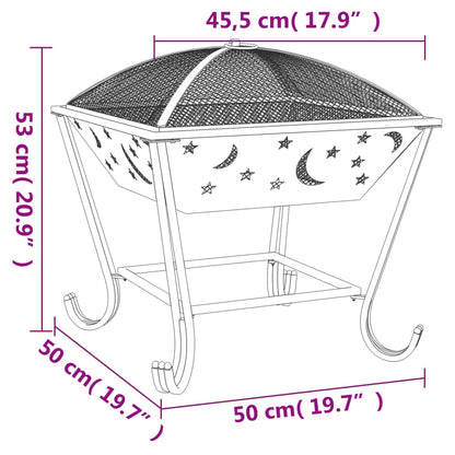 Fire Pit with Poker 50 cm XXL Steel