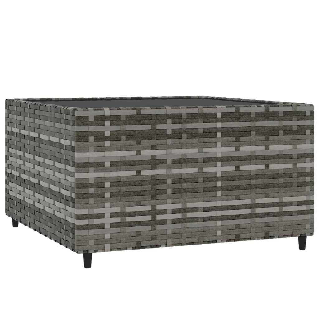 Square Garden Coffee Table Grey 50x50x30 cm Poly Rattan