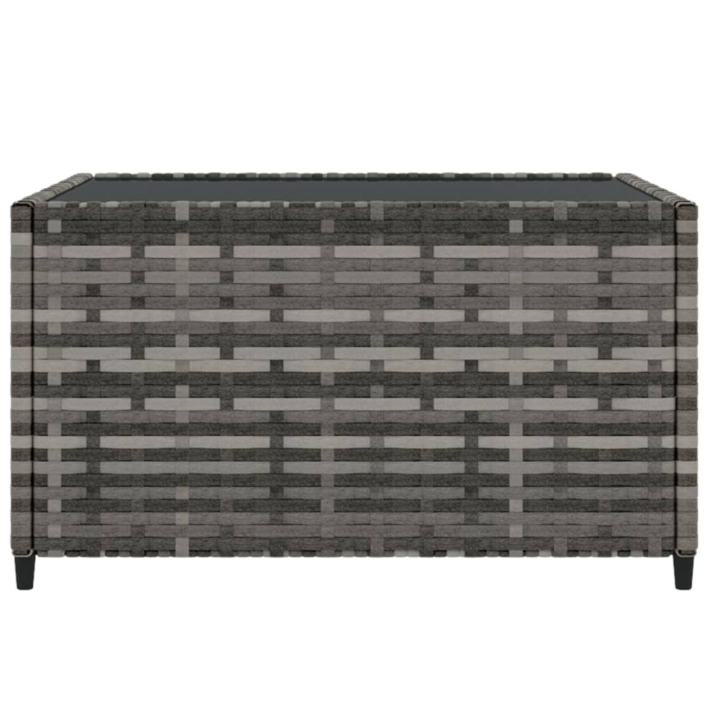 Square Garden Coffee Table Grey 50x50x30 cm Poly Rattan