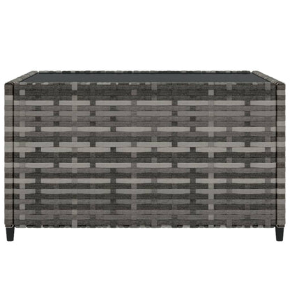 Square Garden Coffee Table Grey 50x50x30 cm Poly Rattan